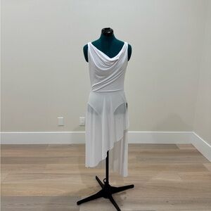 White Draped Women's Dress lyrical/contemporary costume